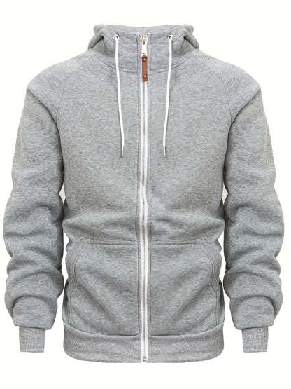 Relaxed Fit Mens Zip Up Hooded Jacket