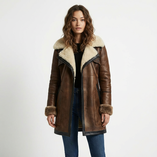 Warm Women's Faux Fur Leather Jacket - ModishWorld