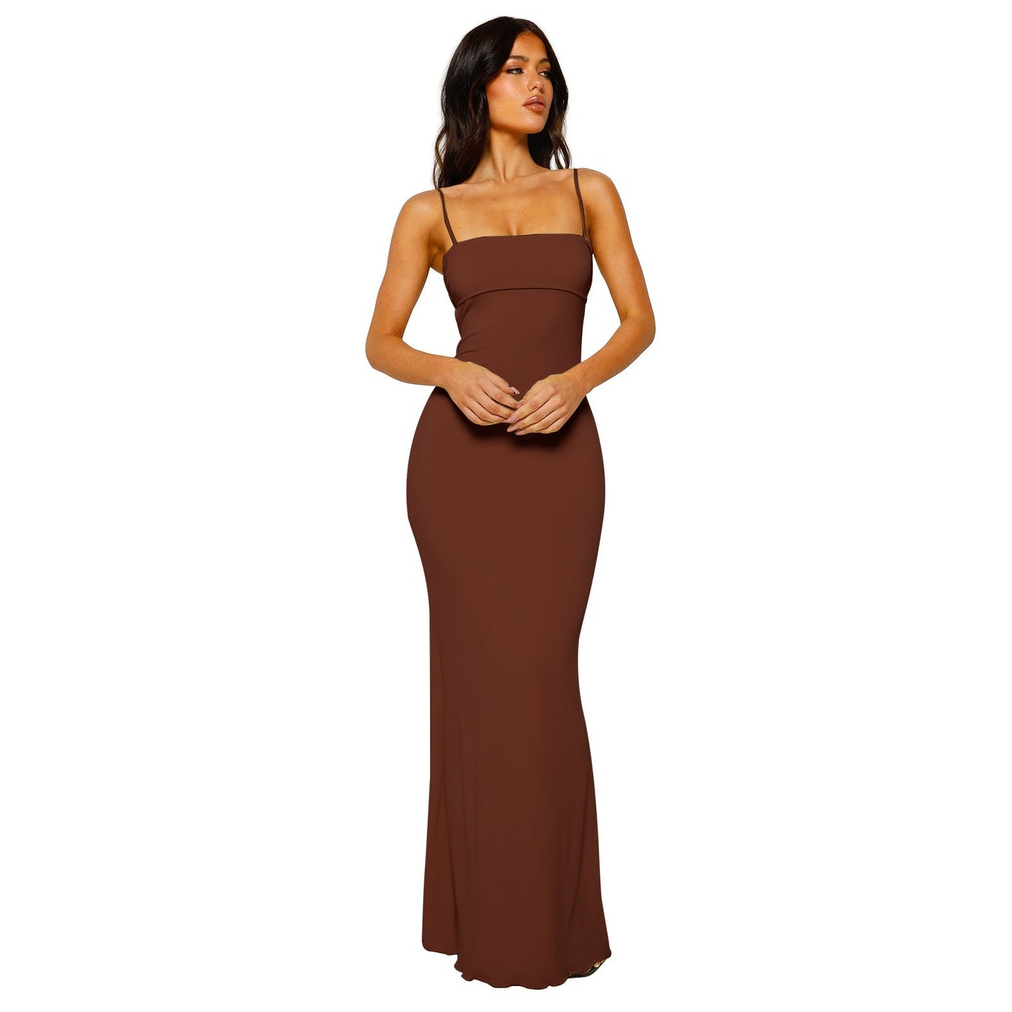 Chic Sleeveless Floor Length Dress for Ladies