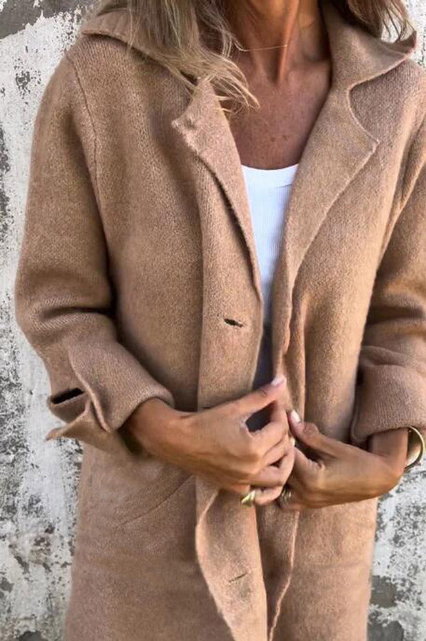 Classic Solid Color Short Trench Coat for Ladies