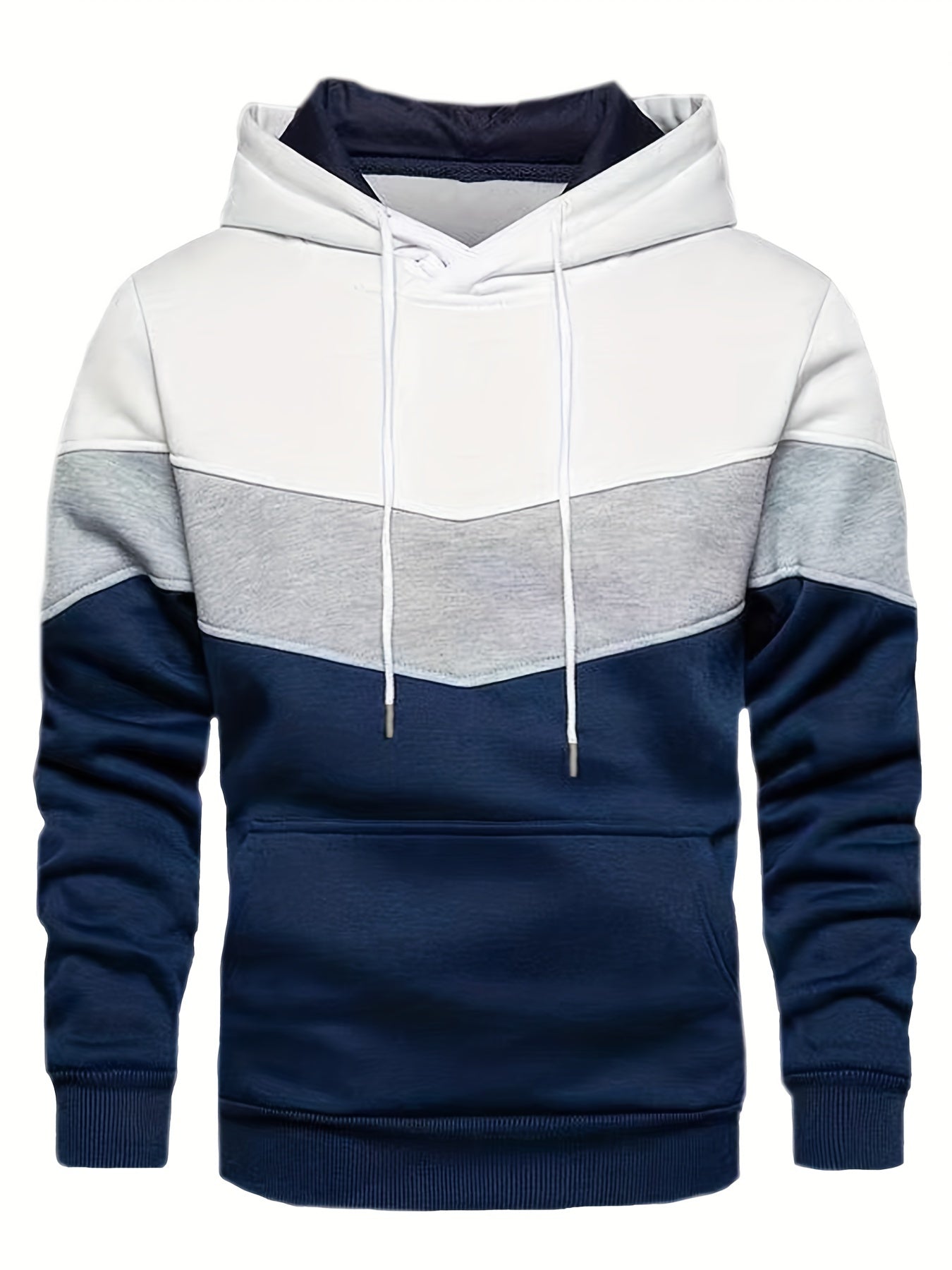 Men's Hooded Sweatshirt - Contrast Colour Block Design - ModishWorld