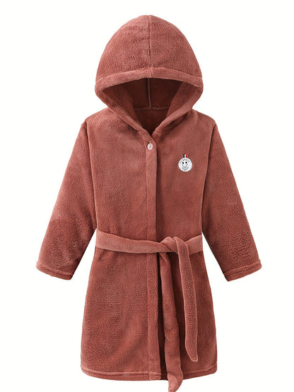 Children's Hooded Robe with Button Front - ModishWorld