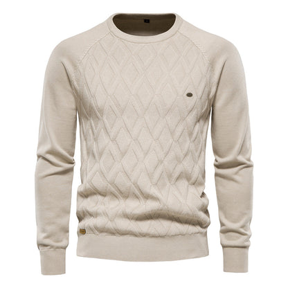 Men's Sweater - Classic Crew Neck Diamond Design
