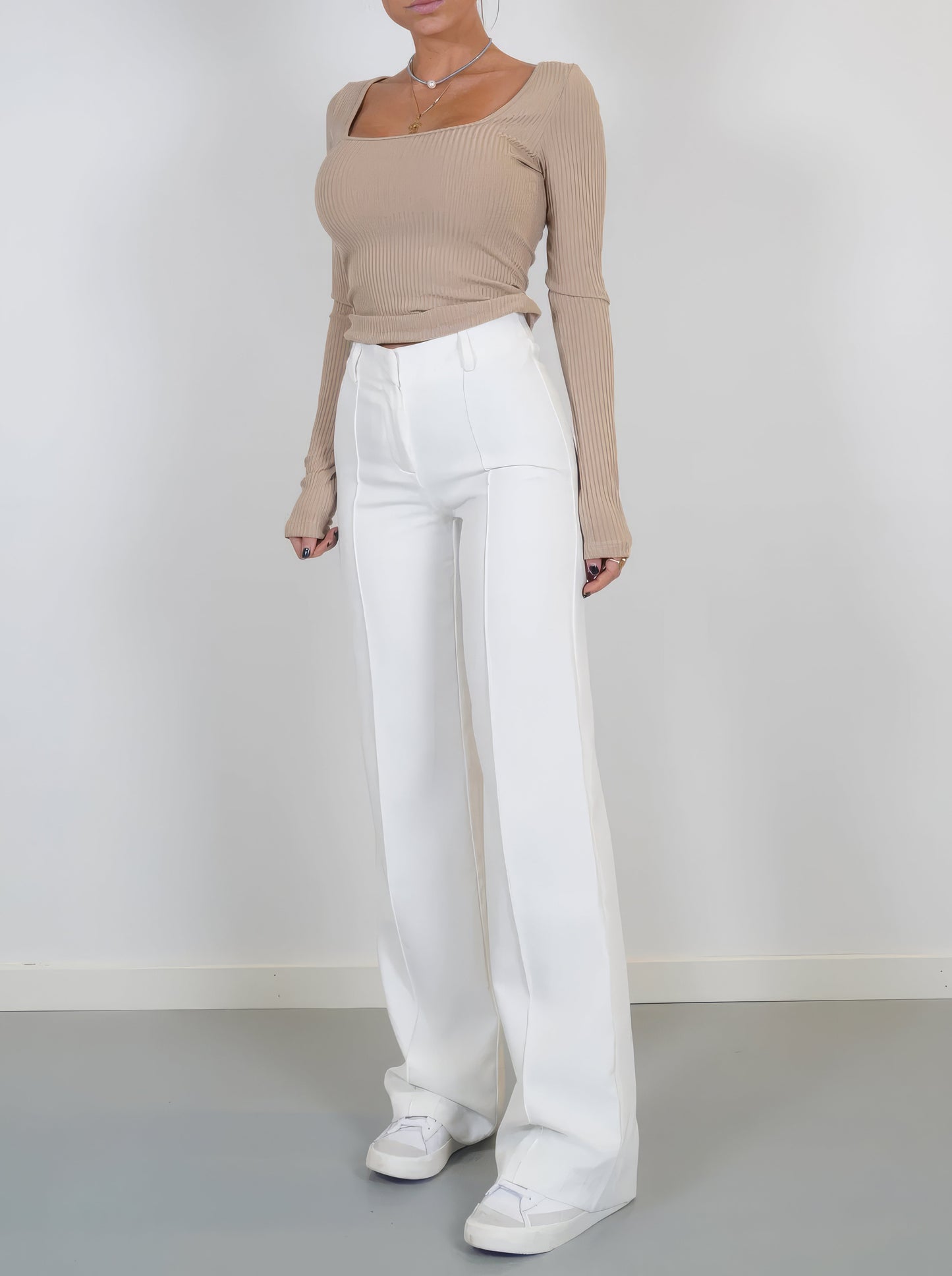 Classic Fit Office Pants - High Waisted Smart Trousers