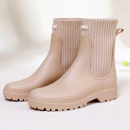 Waterproof Women's Slip On Ankle Rain Boot