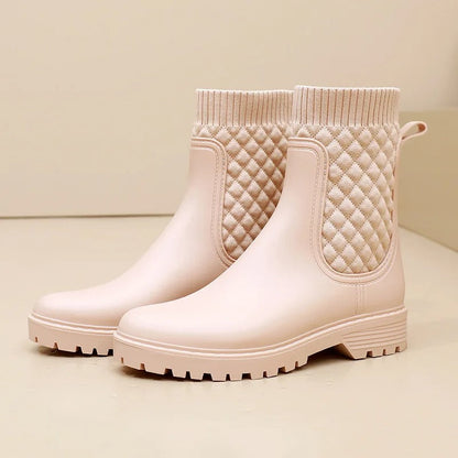 Waterproof Women's Slip On Ankle Rain Boot