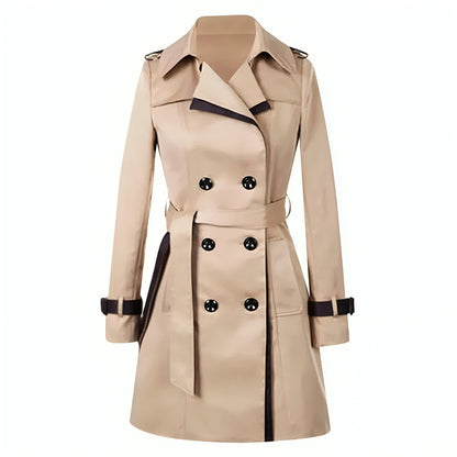 Classic Double Breasted Long Ladies Coat