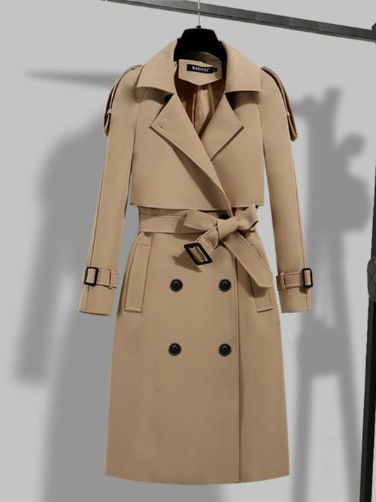 Classic Double Breasted Women's Trench Coat - ModishWorld