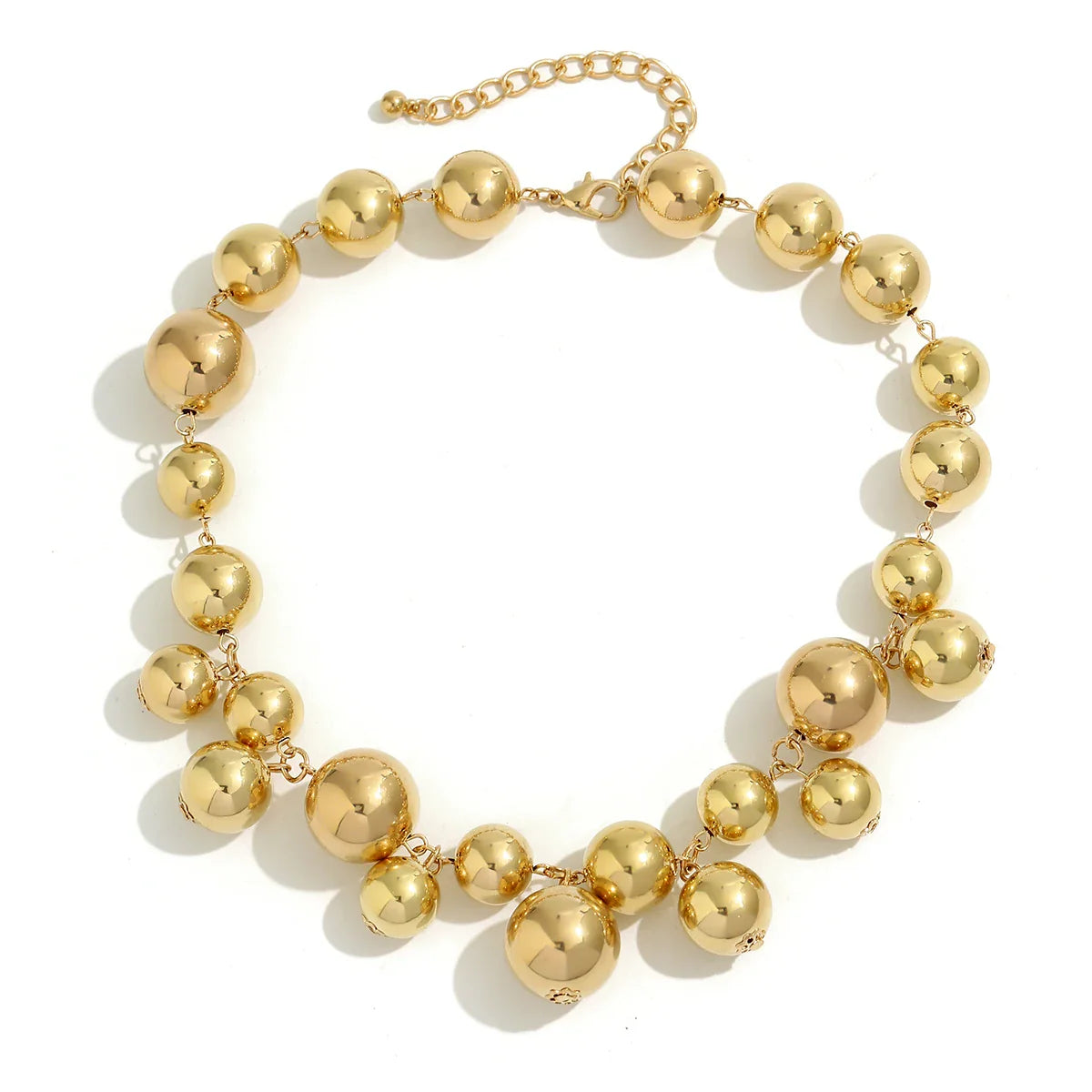 Luxurious Chunky Gold Bead Statement Necklace
 - ModishWorld