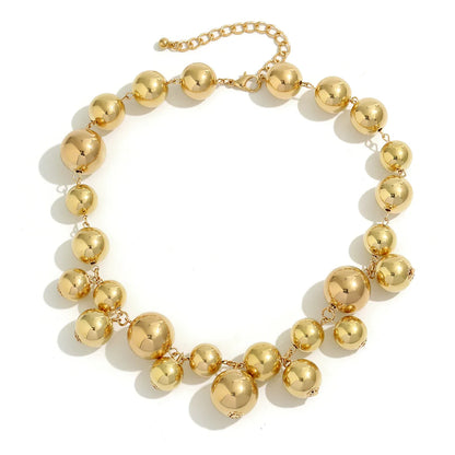 Luxurious Chunky Gold Bead Statement Necklace
 - ModishWorld