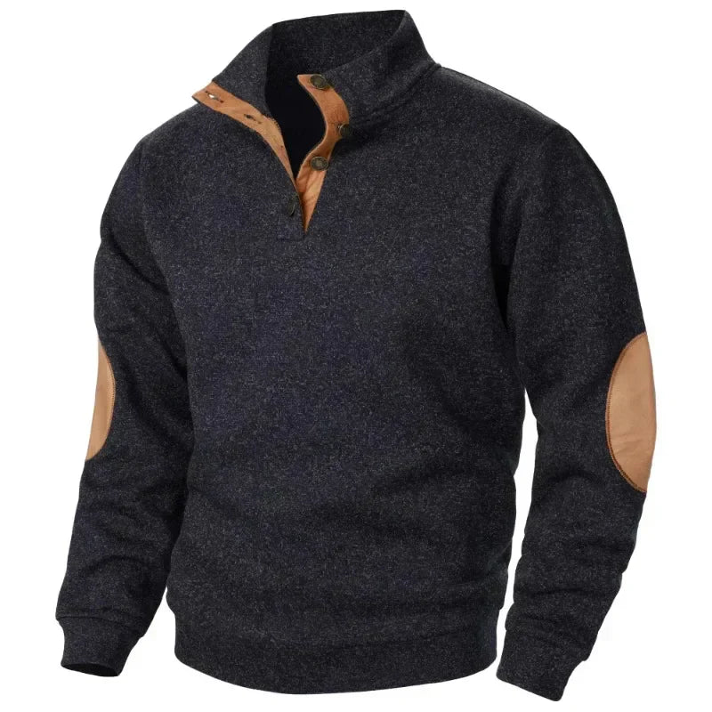 Classic Crew Neck Sweater with Patch Details