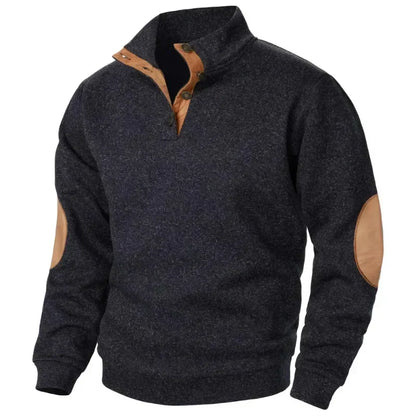 Classic Crew Neck Sweater with Patch Details