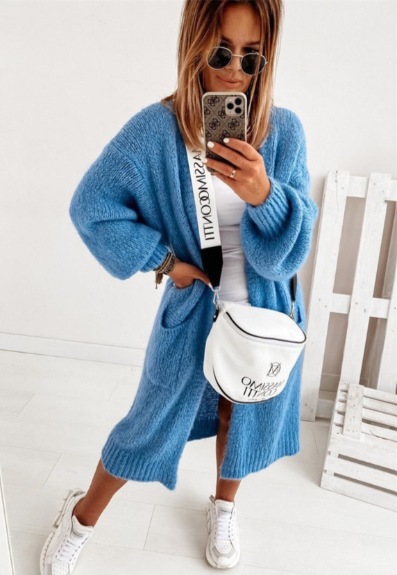 Soft Women's Long Cable Knit Cardigan Sweater