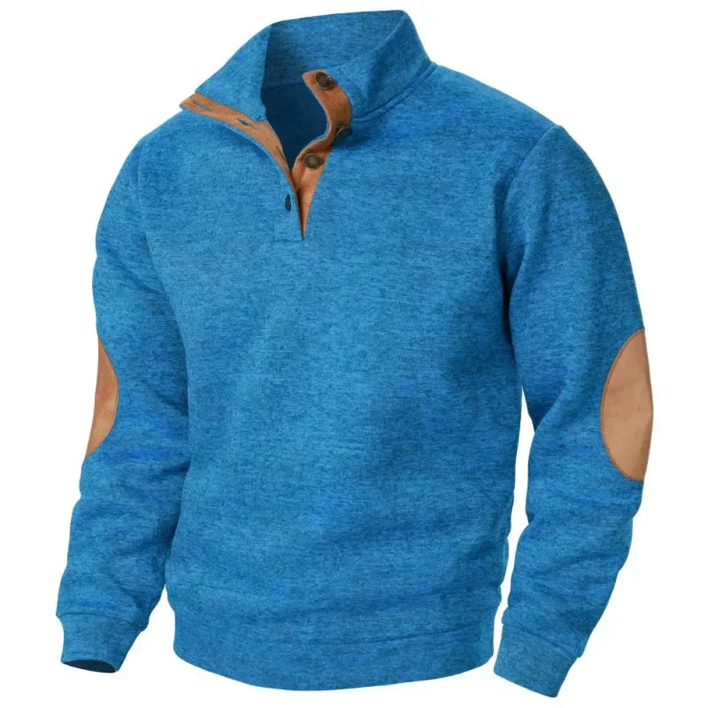 Classic Crew Neck Sweater with Patch Details