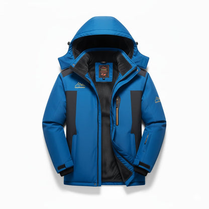 Waterproof Men's Parka Jacket with Hood and Zip Pockets