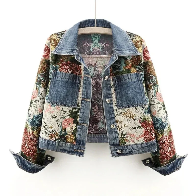 Classic Floral Jeans Jacket - Unique Hand Painted Style - ModishWorld
