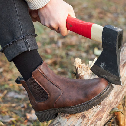 Men's Elastic Ankle Boots - Slip On Chelsea Style