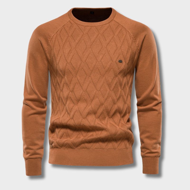 Men's Sweater - Classic Crew Neck Diamond Design - ModishWorld