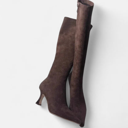 Chic Ladies Suede High Heel Boots