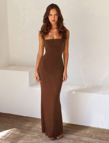 Chic Sleeveless Floor Length Dress for Ladies - ModishWorld