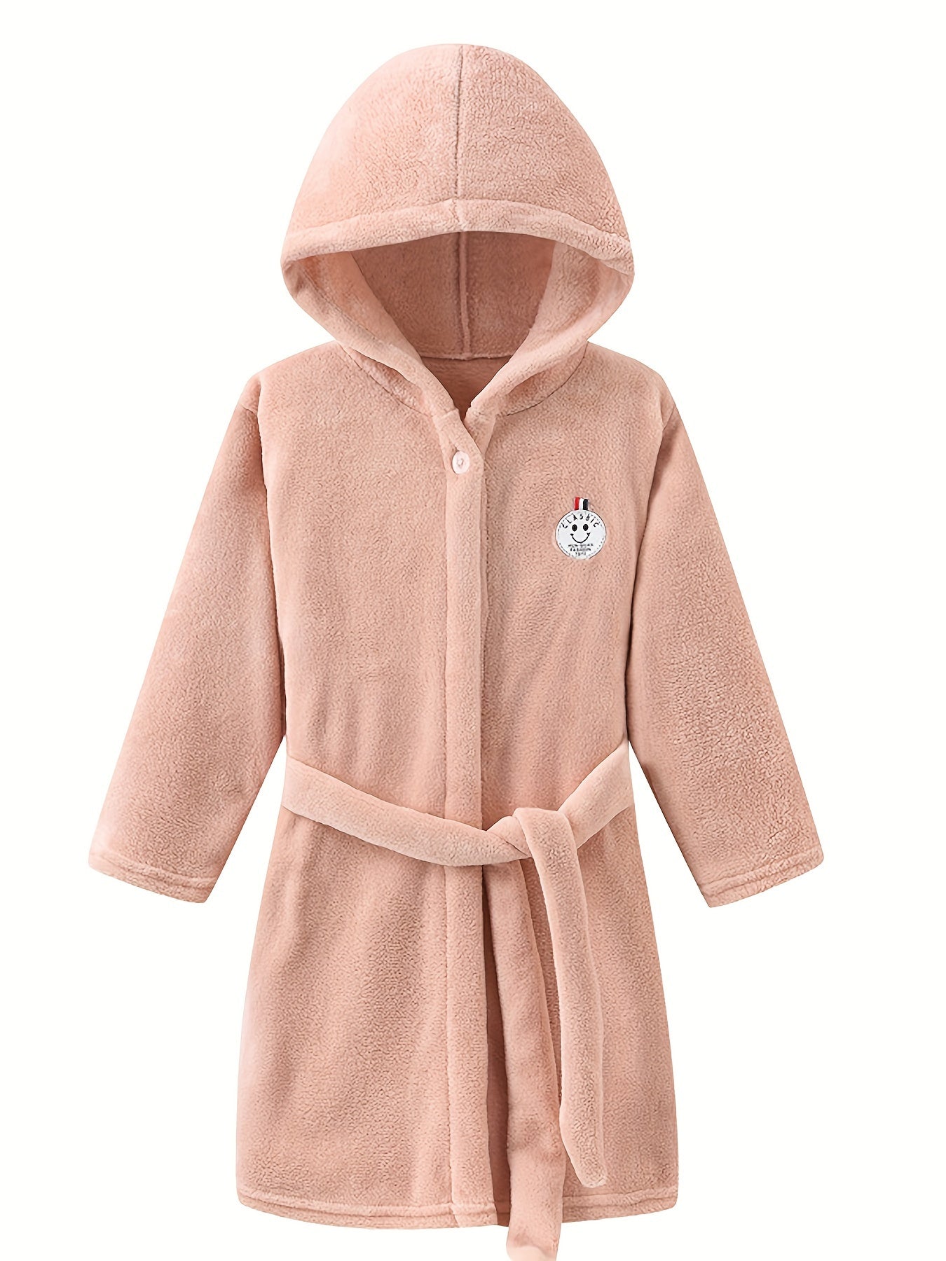 Children's Hooded Robe with Button Front
