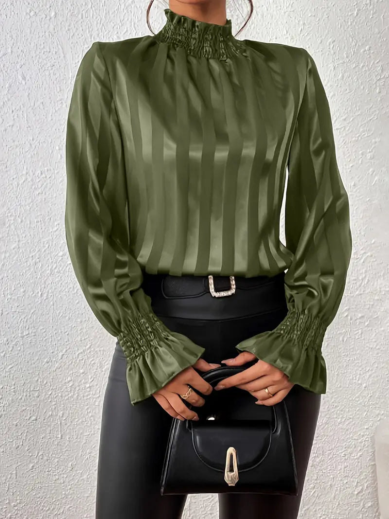 Women's Chiffon Ruffle blouse with Round Neck