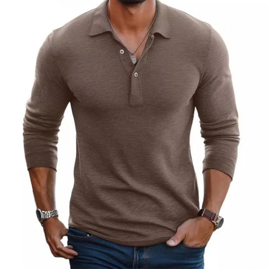 Classic Cotton Long Sleeve Polo Shirt - ModishWorld