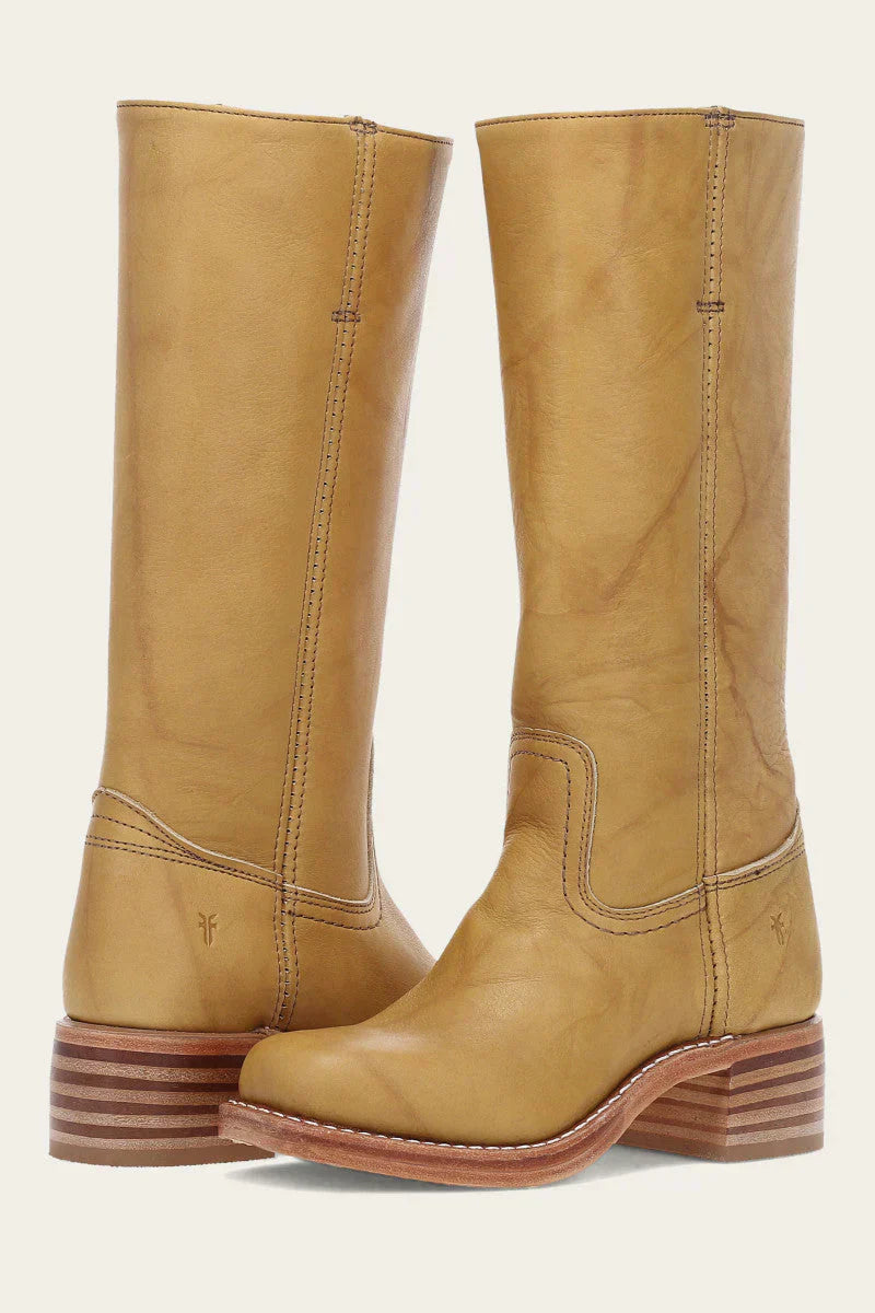 Ladies Tall Boots - Easy Slip-On Low Heel Shoes - ModishWorld