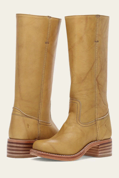 Ladies Tall Boots - Easy Slip-On Low Heel Shoes - ModishWorld
