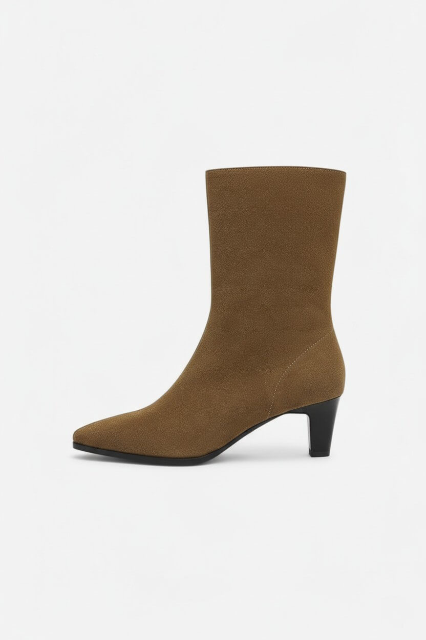 Chic Women's Ankle Boots - Faux Suede, Block Heel Style - Modish World