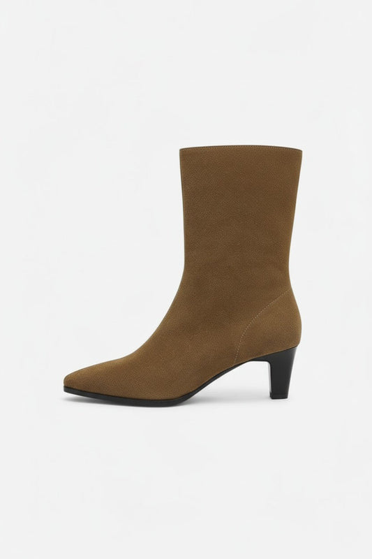 Chic Women's Ankle Boots - Faux Suede, Block Heel Style - Modish World