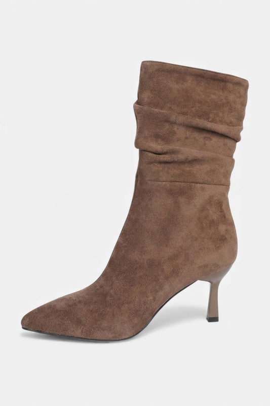 Chic Women's Faux Suede Low Heel Boots - Modish World