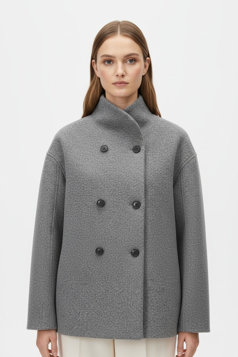 Classic Women's Double Breasted Wool Coat