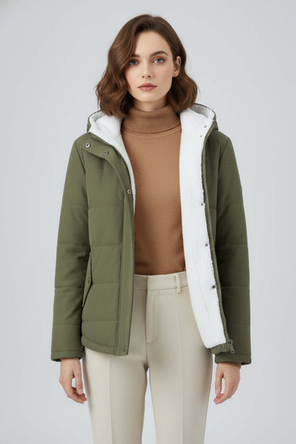 Stylish Women's Faux Fur Parka Jacket