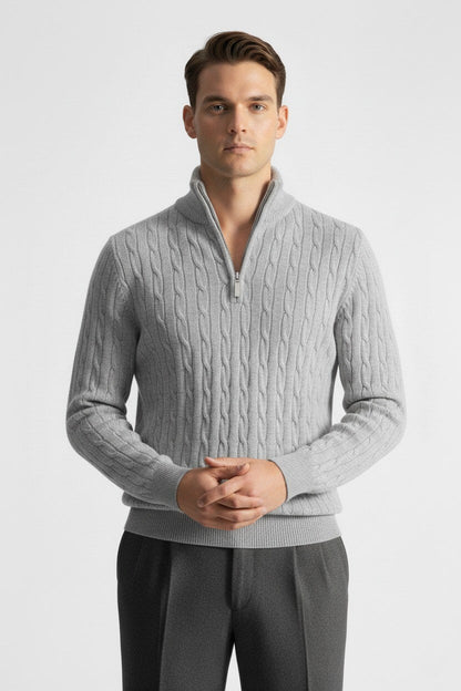 Stylish Men's Knit Sweater - Warm Winter Wool Blend