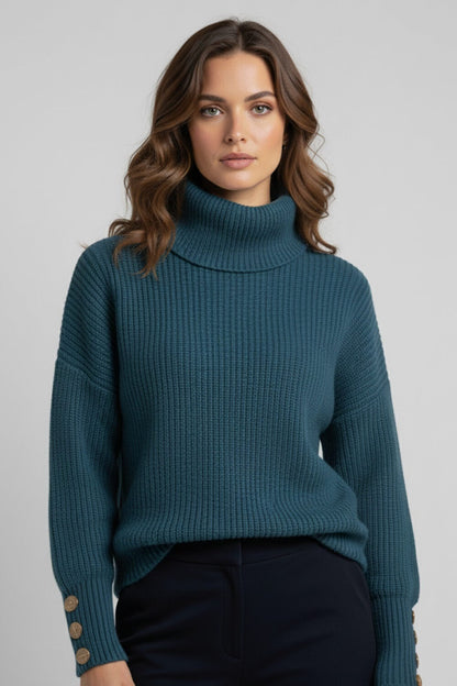 Chic Women's Turtleneck Knit Sweater