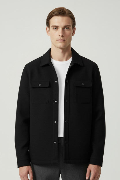 Stylish Men's Shirt Jacket - Classic Fit Winter Coat