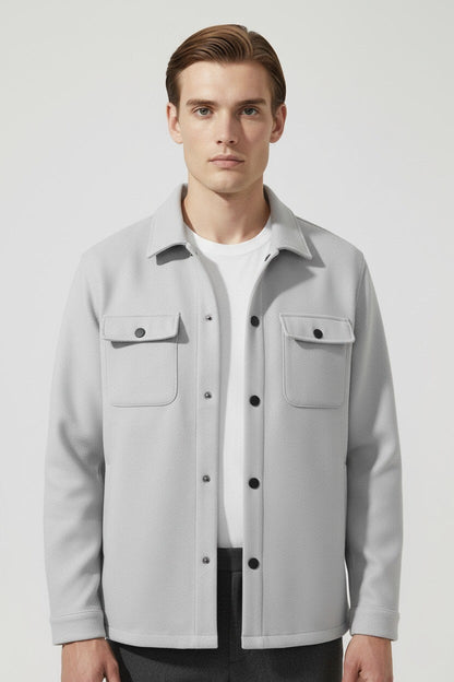 Stylish Men's Shirt Jacket - Classic Fit Winter Coat