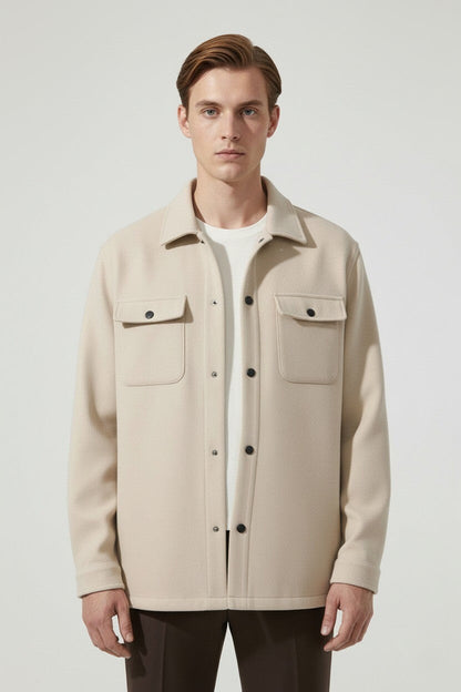 Stylish Men's Shirt Jacket - Classic Fit Winter Coat - Modish World