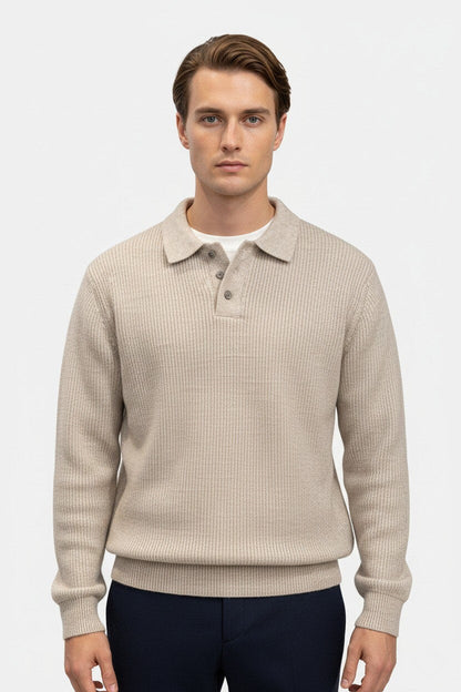 Stylish Men's Knit Sweater - Classic Fit Polo Neck - Modish World