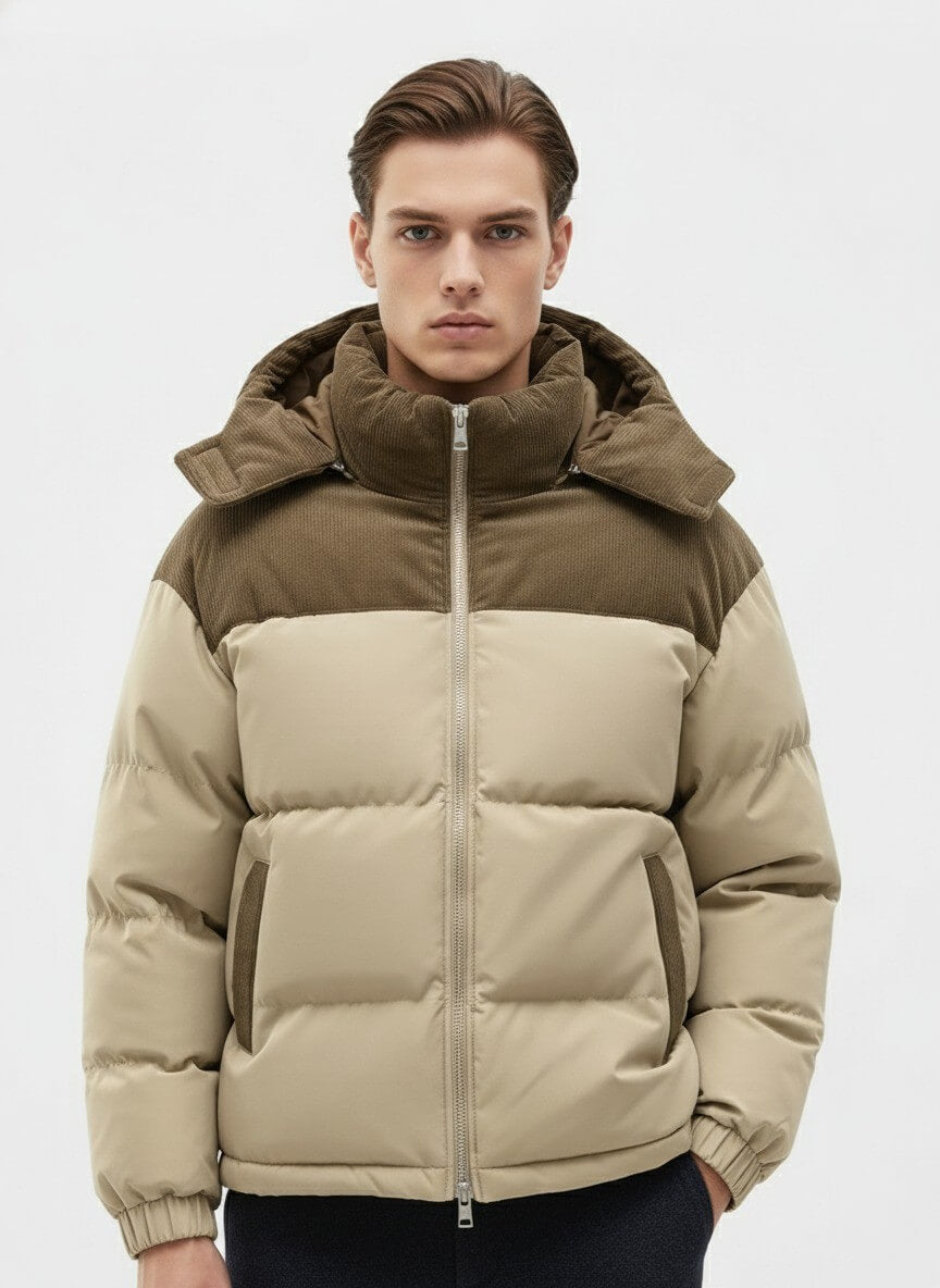 Stylish Men's Puffer Coat - Warm Winter Jacket