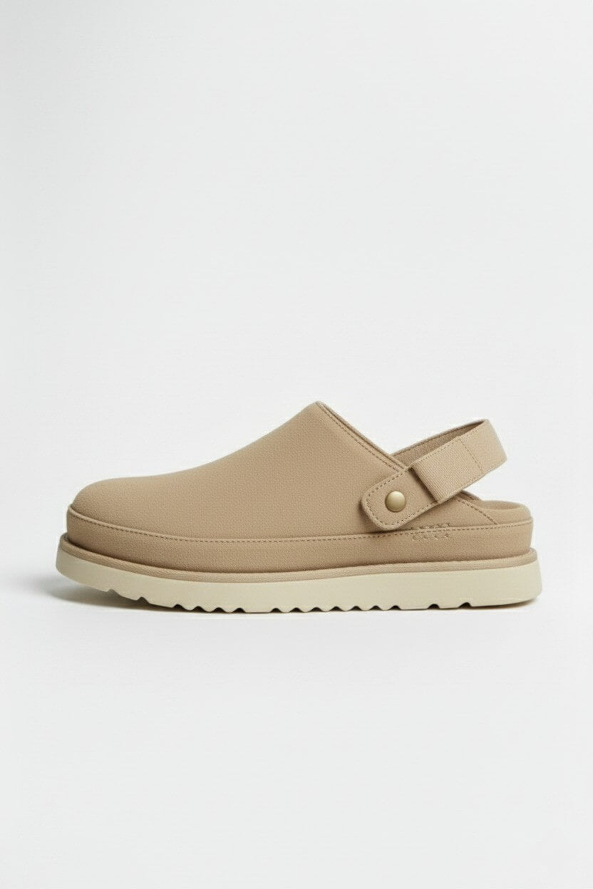 Chic Ladies Leather Slippers - Thick Sole Back Strap