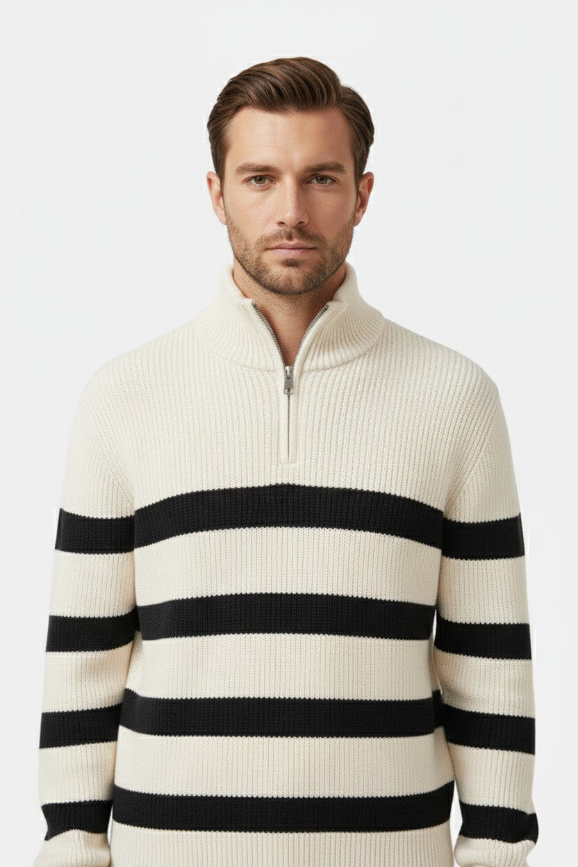 Men's Classic Striped Crew Neck Sweater - Modish World