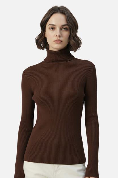 Chic Women's Turtleneck Sweater - Classic Cozy Knit - Modish World