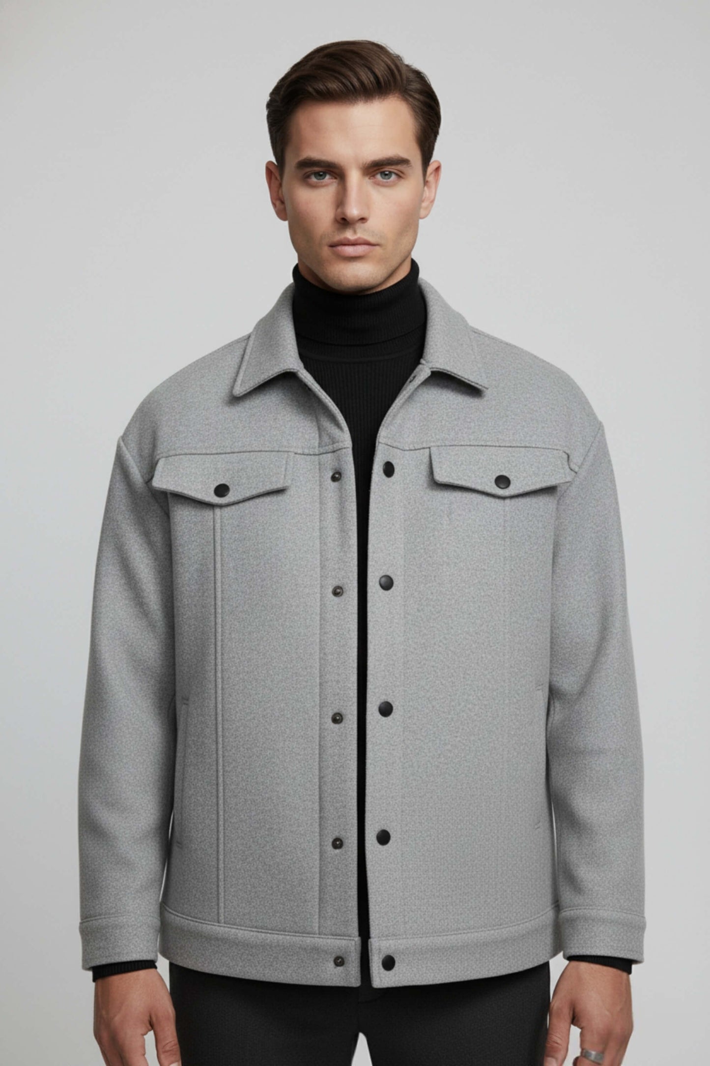 Stylish Men's Shirt Jacket - Warm Winter Layering