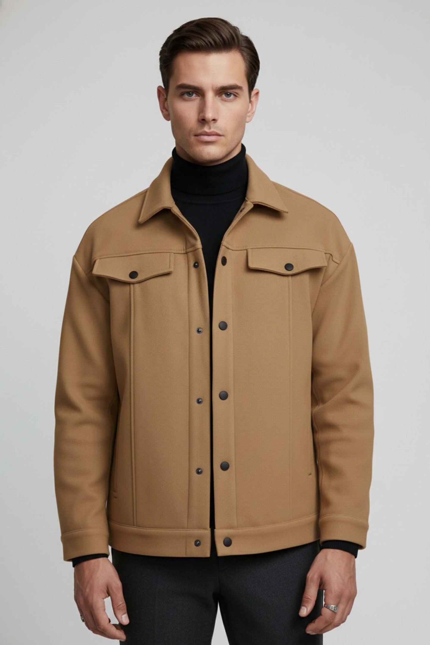 Stylish Men's Shirt Jacket - Warm Winter Layering