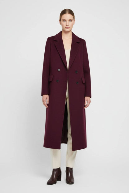 Classic Women's Double Breasted Wool Trench Coat
