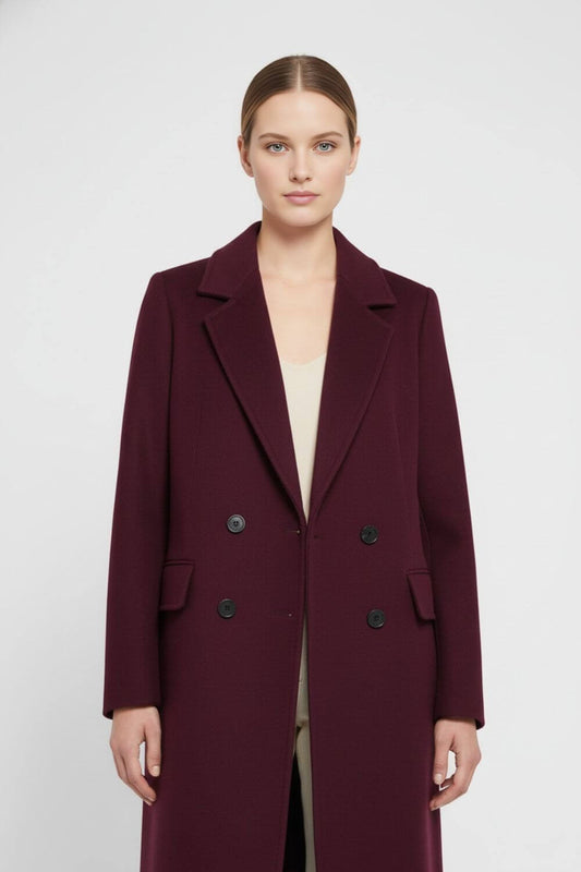 Classic Women's Double Breasted Wool Trench Coat - Modish World