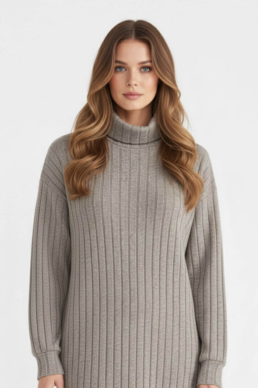 Fashionable Women's Roll Neck Stretch Dress - Modish World