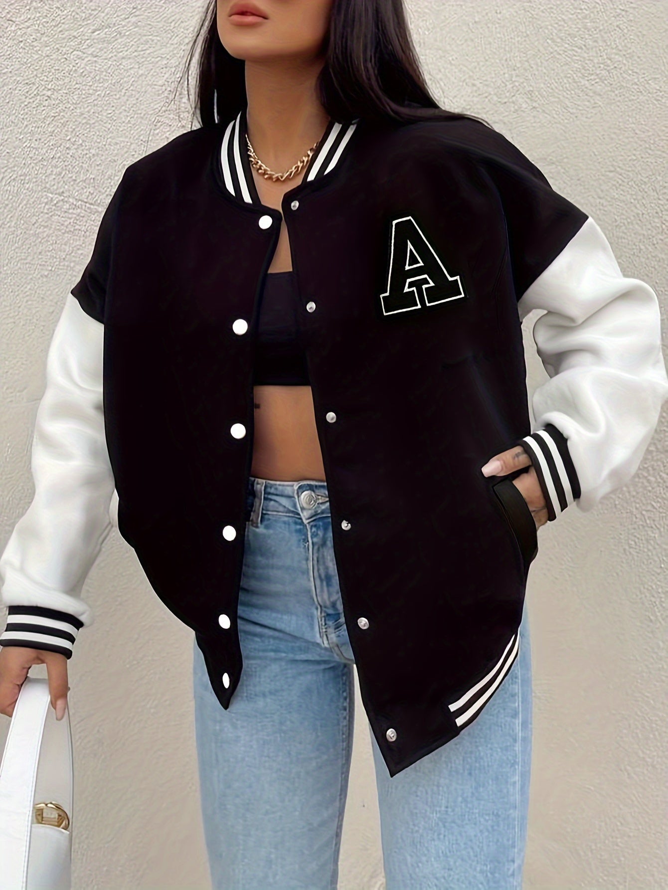 Classic Black College Jacket - Button Up Style - ModishWorld